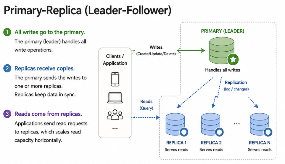 Diagram for Primary-Replica (Leader-Follower)
