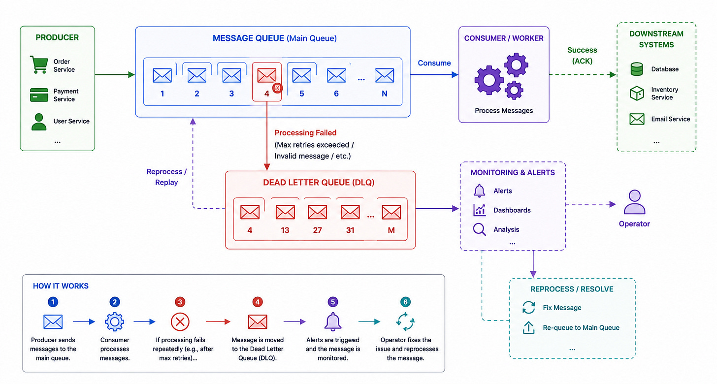 Diagram for Dead Letter Queue (DLQ)
